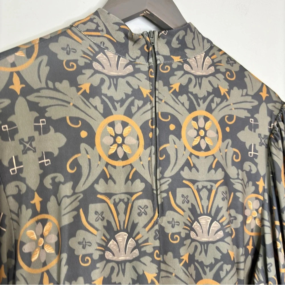 Laura Byrnes Hope Jahnstun Floral Pint Long Seleve Mock Neck Blouse Size 2X - Picture 9 of 10